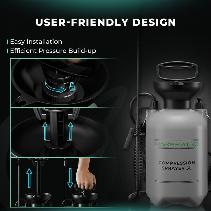 Mars Hydro 1.35 Gallon Pump Pressure Sprayer user friendly