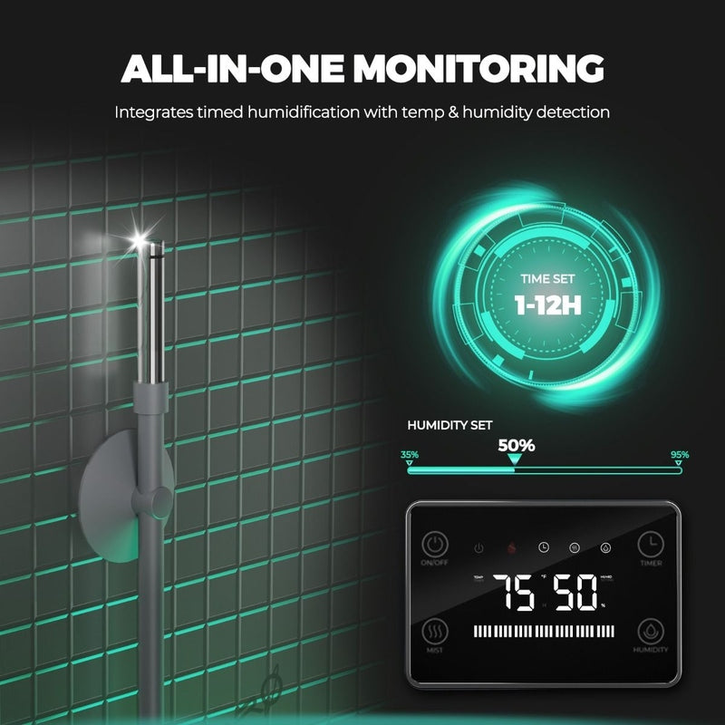 Mars Hydro 15L Large Humidifier for Plants with Ultrasonic Cool Mist, Temperature Humidity Sensor & Remote Control all in one monitoring 