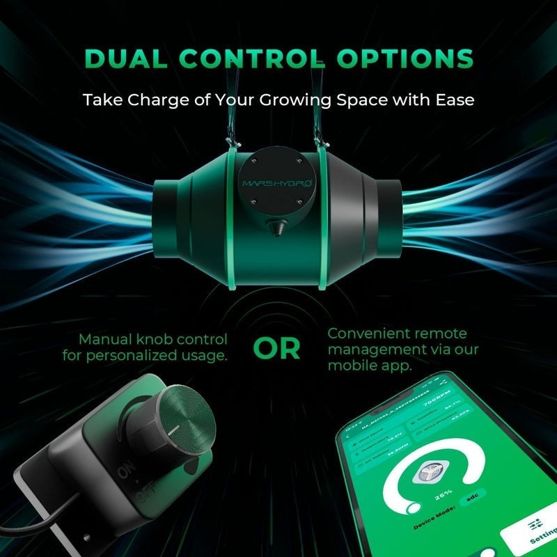 Mars Hydro 4-Inch iFresh smart Fan Complete Kit dual control options