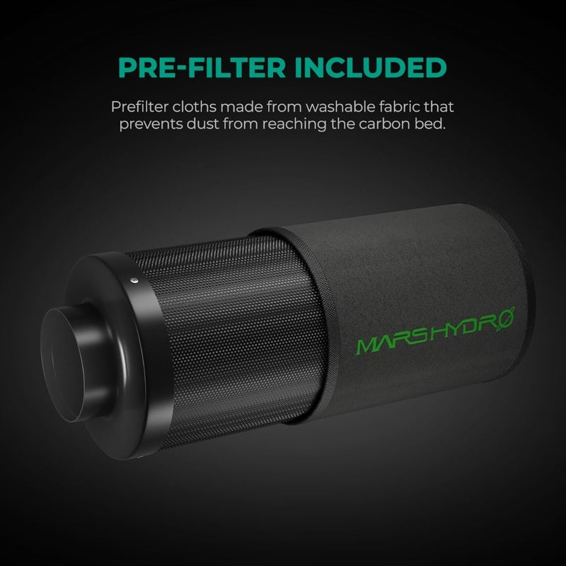 Mars Hydro 4 Inch Refillable Carbon Filter Odor Control pre filter