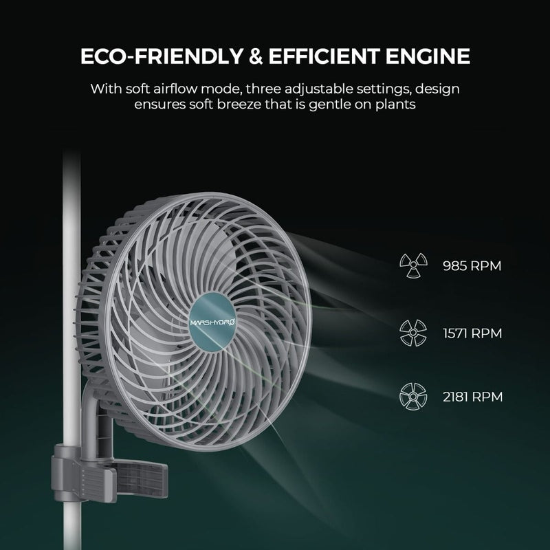 Mars Hydro 6 Inch Grow Tent Clip Fan Auto-Oscillating Fan (Upgraded Version) eco friendly