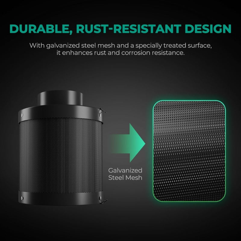 Mars Hydro 6 Inch Refillable Carbon Filter Odor Control durable