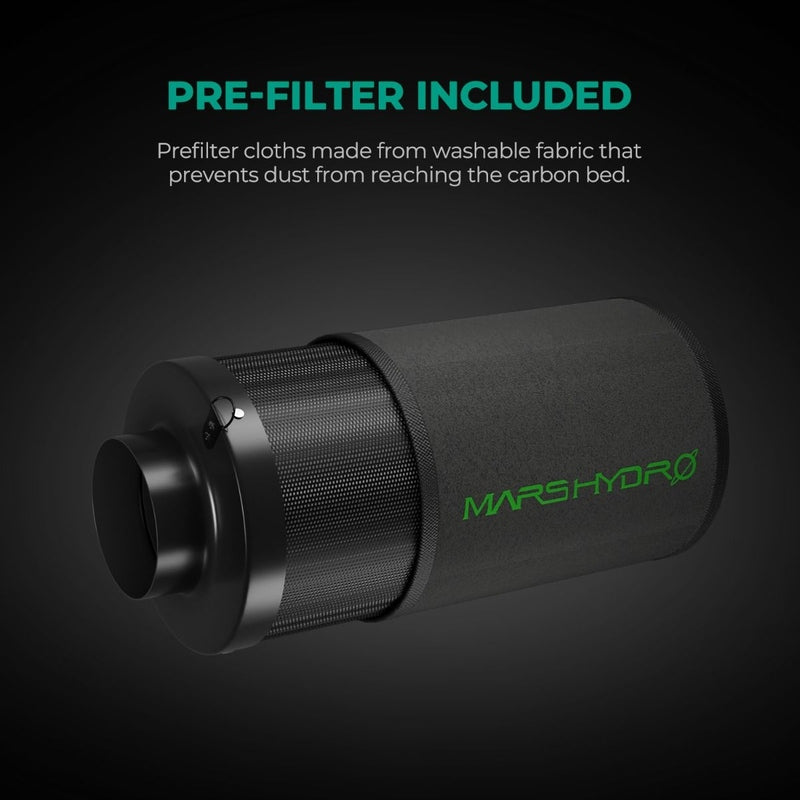 Mars Hydro 6 Inch Refillable Carbon Filter Odor Control pre filter