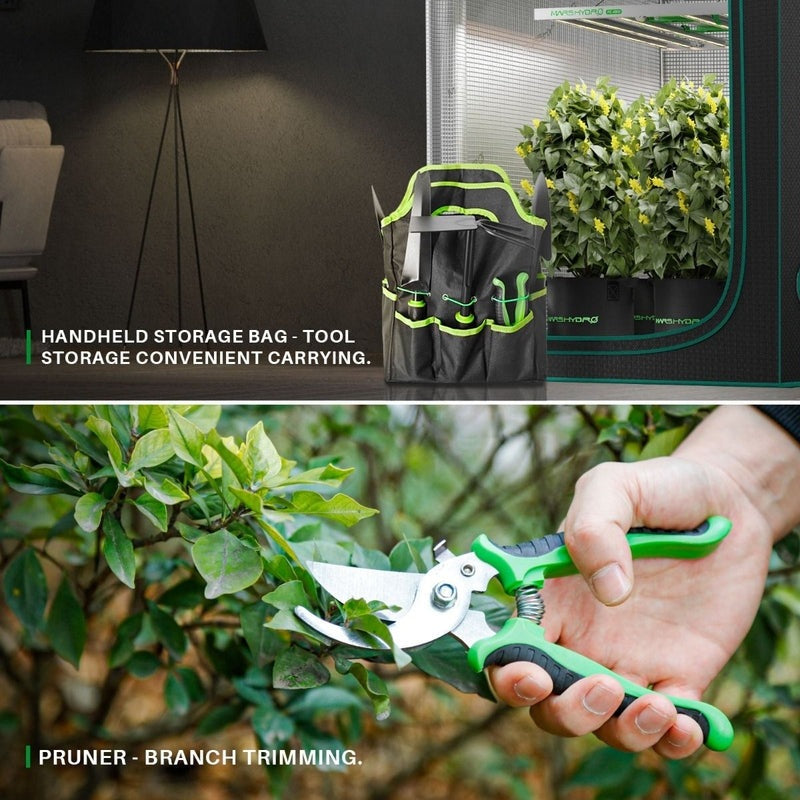 Mars Hydro 6 Pieces Heavy Duty Garden Tools Set for Home Garden Enthusiasts storage bag