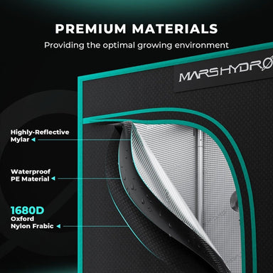Mars Hydro FC-E1500 (27"x 27"x 63") Complete Grow Tent Kit premium materials. 