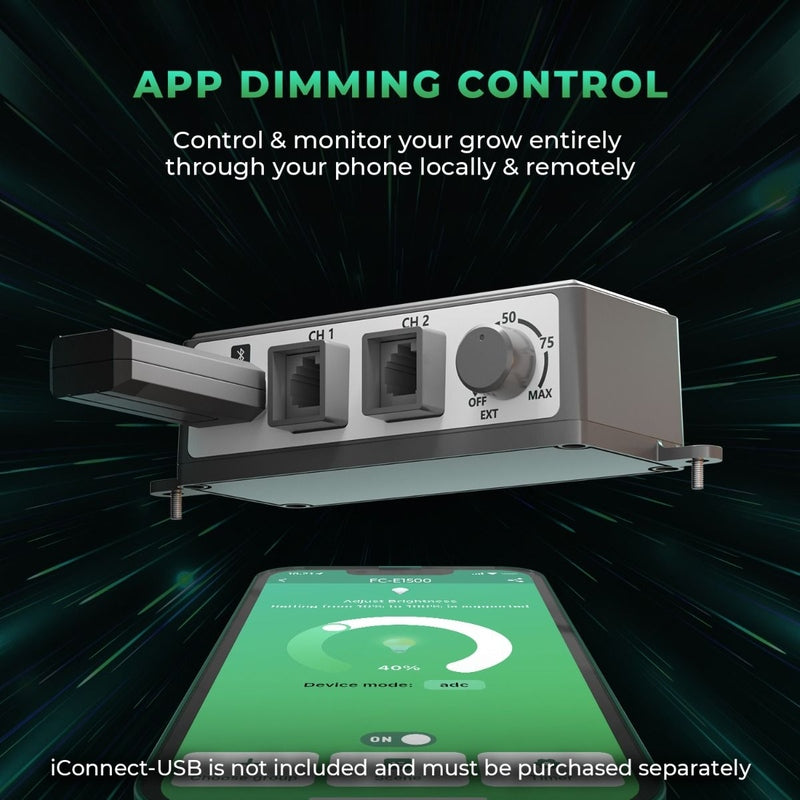 Mars Hydro FC-E1500 (27"x 27"x 63") Complete Grow Tent dimming control 