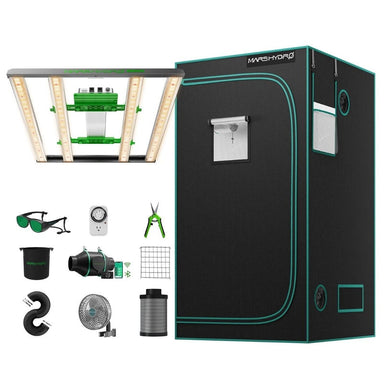 Mars Hydro FC-E3000 (39"x 39"x 71") Complete Grow Tent Kit W/ Smart Grow System 3.3x3.3 front view 