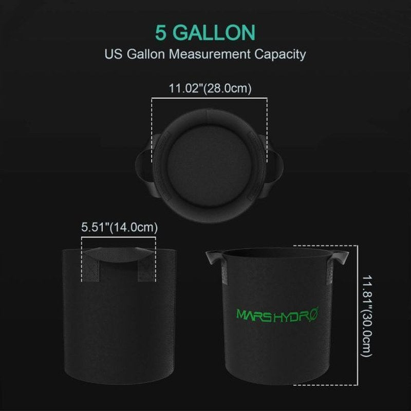 Mars Hydro FC-E4800 (48"x 48"x 80") Complete Grow Tent Kit W/ Smart Grow System 4x4 5 gallon bag