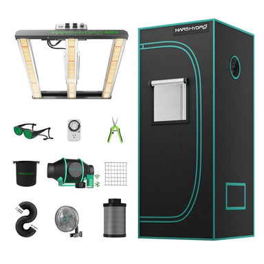 Mars Hydro FC1500-EVO LED (27"x 27"x 63") Complete Grow Tent Kit front view 