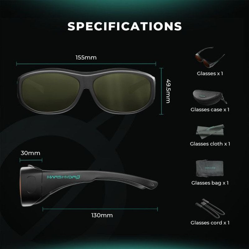 Mars Hydro FC6500-EVO (60"x 60"x 80") Complete Grow Tent Kit W/ Smart Grow System 5x5 glasses specifications 