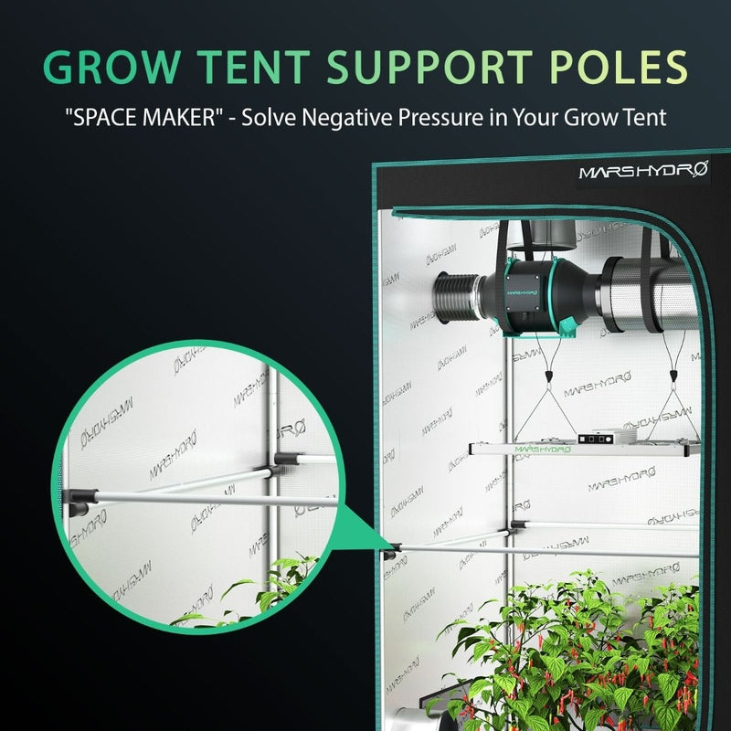 Mars Hydro Grow Tent Side Support Pole Kits High CFM Kit 4'x4' support poles
