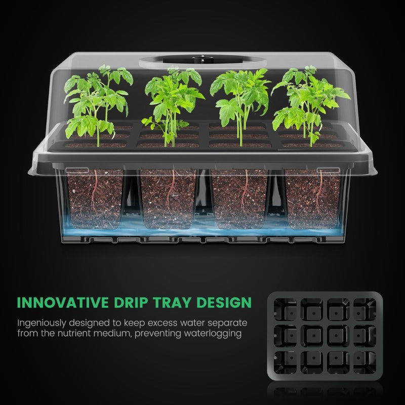 Mars Hydro New Seed Starting Trays for Seed Starting Propagation Cloning Plants ( 4 pack) innovative tray design