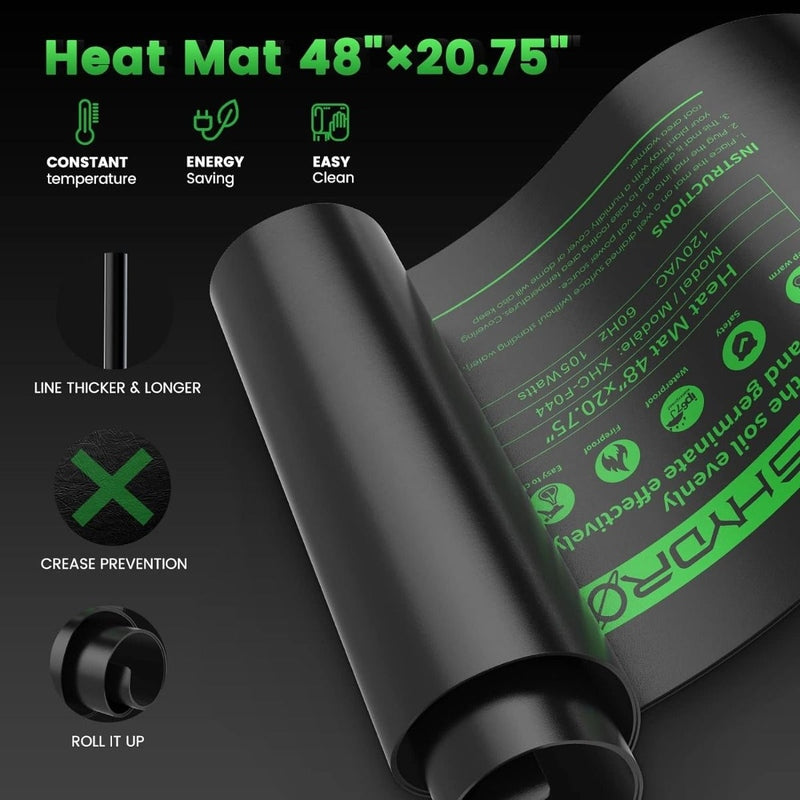 Mars Hydro Seedling Heat Mat Digital Thermostat Combo 48''x20.75'' features
