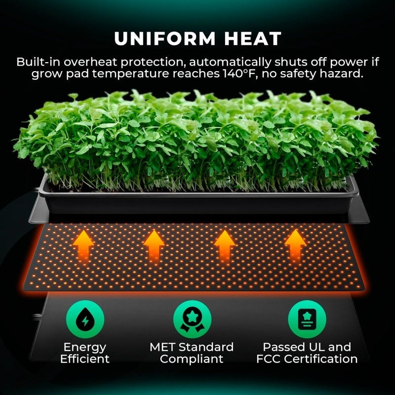 Mars Hydro Seedling Heat Mat Digital Thermostat Combo 48''x20.75'' uniform heat