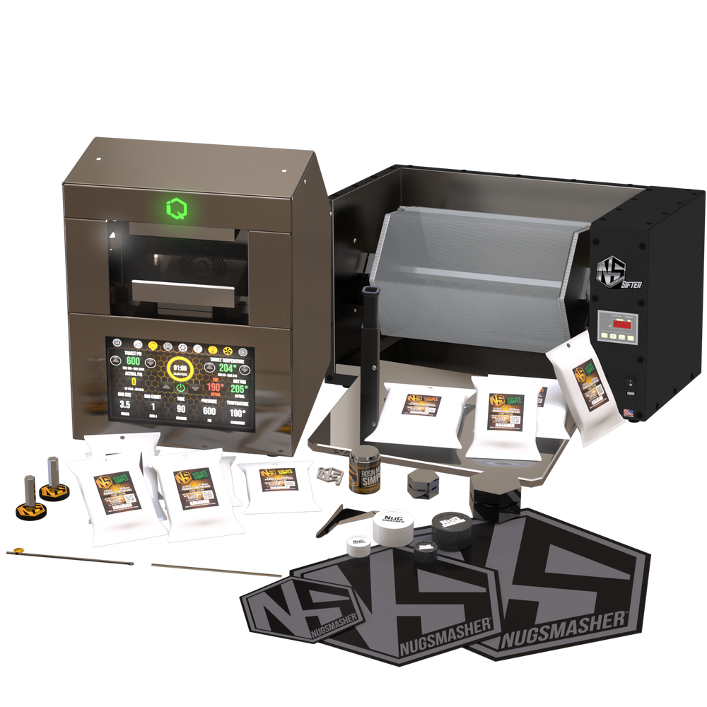 NugSmasher IQ Rosin Press Grower Essentials Bundle with Sifter - CNC Extraction