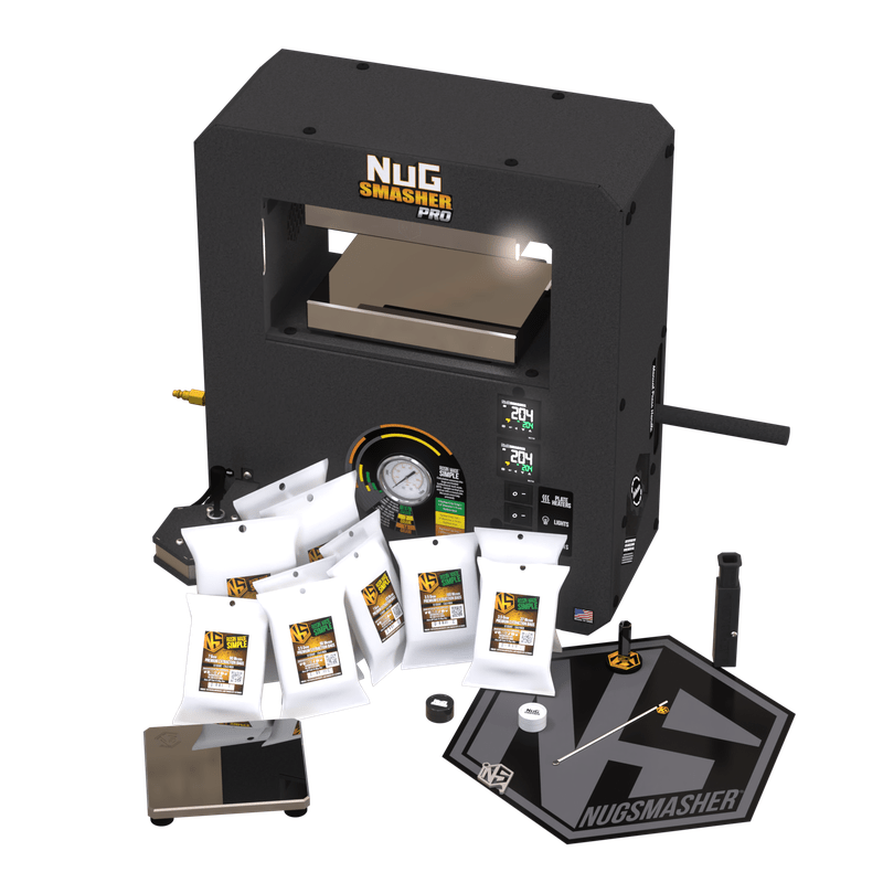 NugSmasher PRO Rosin Press Starter Pack on white background 