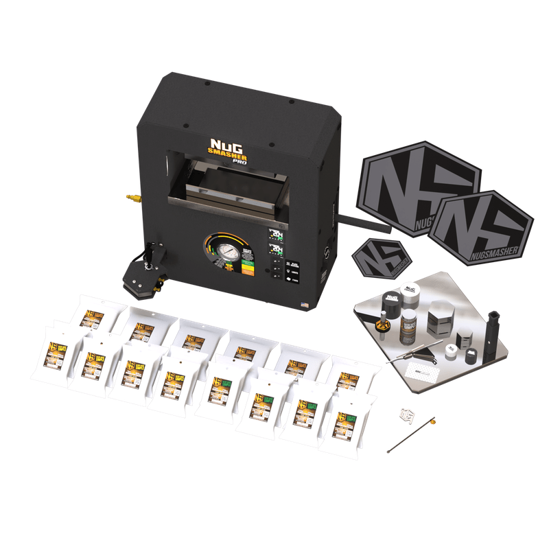 NugSmasher PRO Rosin Press Essentials Bundle on white background 