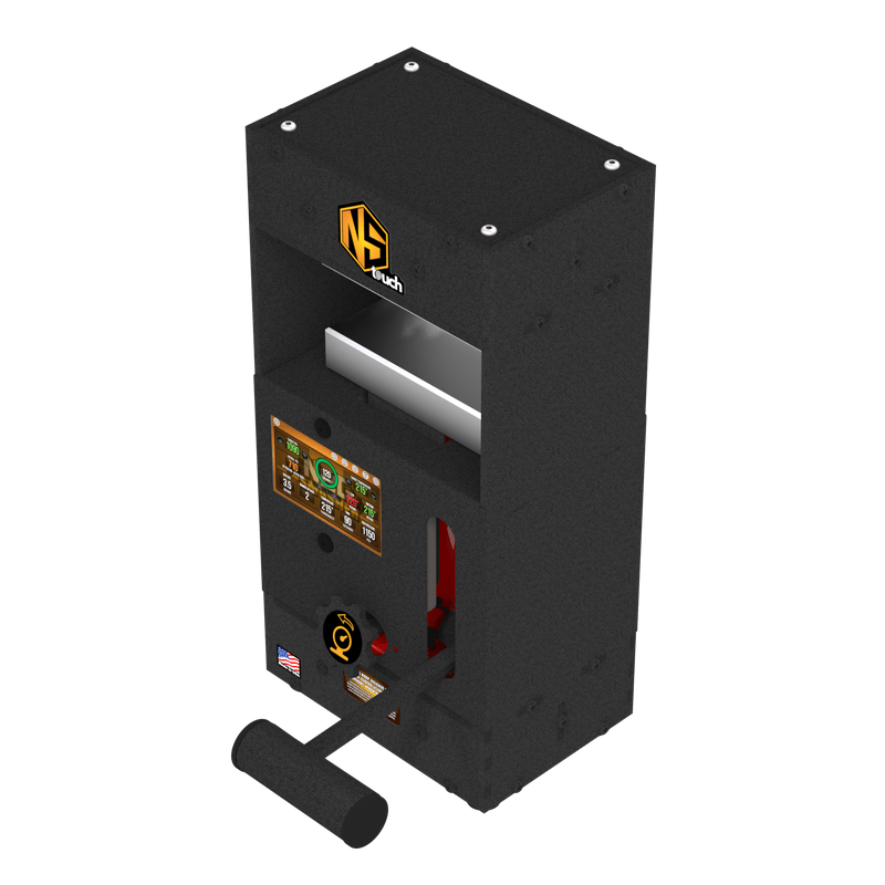 NugSmasher Touch 45 Degree angle right with digital display on a white background