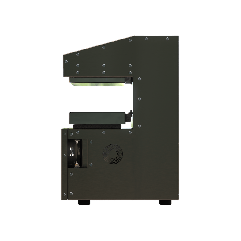 NugSmasher® IQ Pro – 20 Ton Commercial Rosin Press 10×7 Plates right side view on white background