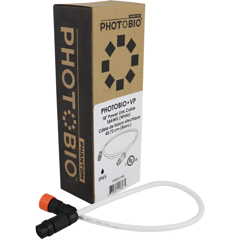 PHOTOBIO VP 18" Power Link cable, 18AWG (White)