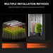 Spider Farmer GlowR80 Two installation methods for a grow light system with plants shown.