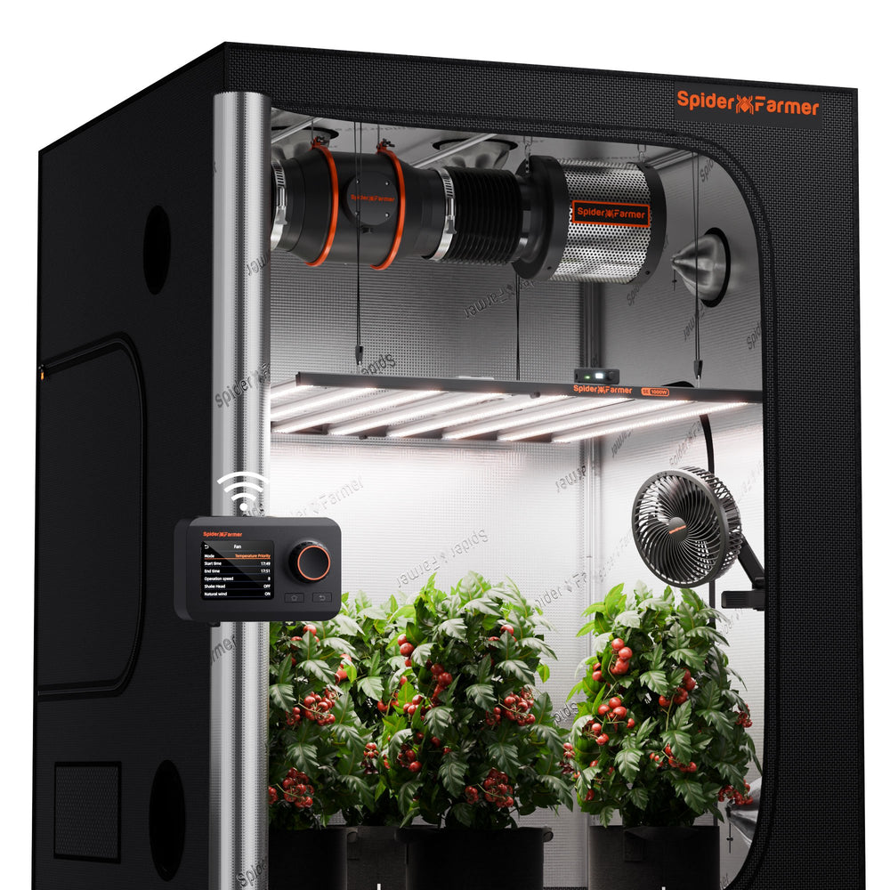Spider Farmer 4x4x6 Grow Tent Kit – SE1000W EVO LED, Smart GGS Climate Control, Complete Indoor System