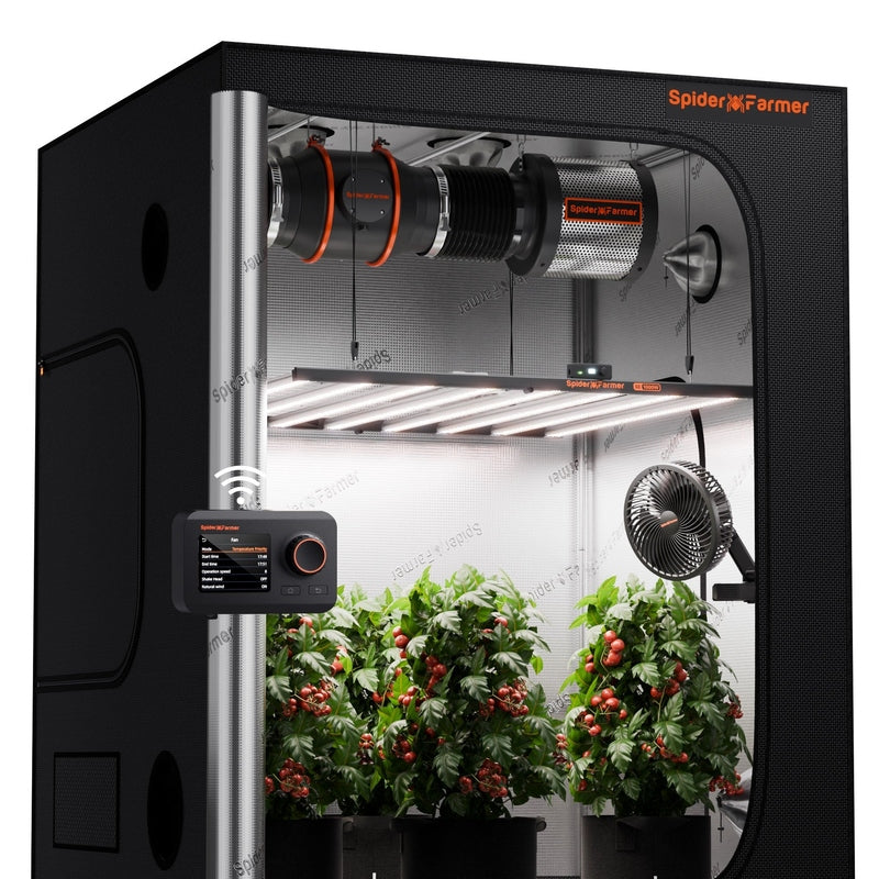 Spider Farmer 4x4x6 Grow Tent Kit – SE1000W EVO LED, Smart GGS Climate Control, Complete Indoor System
