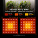 Spider Farmer SE3000 300W LED Grow Light – Smart Full-Spectrum Lighting for 3×3 Grow Tents PPFD map for SE3000 light system with plant images and measurement details.