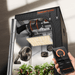 Spider Farmer 2x2x4.6 Complete Grow Tent Kit – SF1000D LED, Speed Controller  indoor gardening system with LED light and fan, and a smartphone app being used.