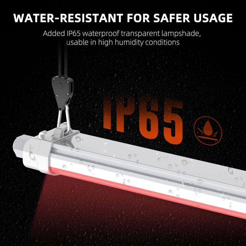 Spider Farmer GlowR40 Water-resistant LED light bar with IP65 rating on a dark background