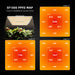 Spider Farmer SF1000 100W LED Grow Light – Efficient Full-Spectrum Lighting for 2×2 Grow Tents SF1000 PPFD map test in a 60x60cm grow tent with LED light and plants.