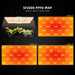 Spider Farmer SF2000 200W LED Grow Light – Full-Spectrum Coverage for 2×4 Grow Tents SF2000 PPFD map test in a 2x4 FT grow tent with plant growth shown.