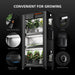 Spider Farmer 4-Tier Plant Stand with Grow Lights (108W) & 1680D Grow Tent convenient for growing with features highlighted 