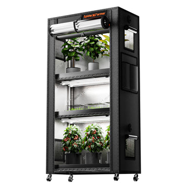 Spider Farmer 4-Tier Plant Stand with Grow Lights (108W) & 1680D Grow Tent