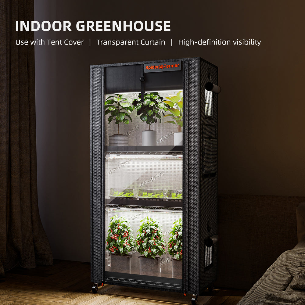 Spider Farmer 4-Tier Plant Stand with Grow Lights (108W) & 1680D Grow Tent full indoor greenhouse 