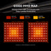 Spider Farmer G5000 480W Smart LED Grow Light – High-Yield 4x4 Coverage G5000 PPFD Map with light distribution for seedling, vegetative, and flowering stages on a dark background.