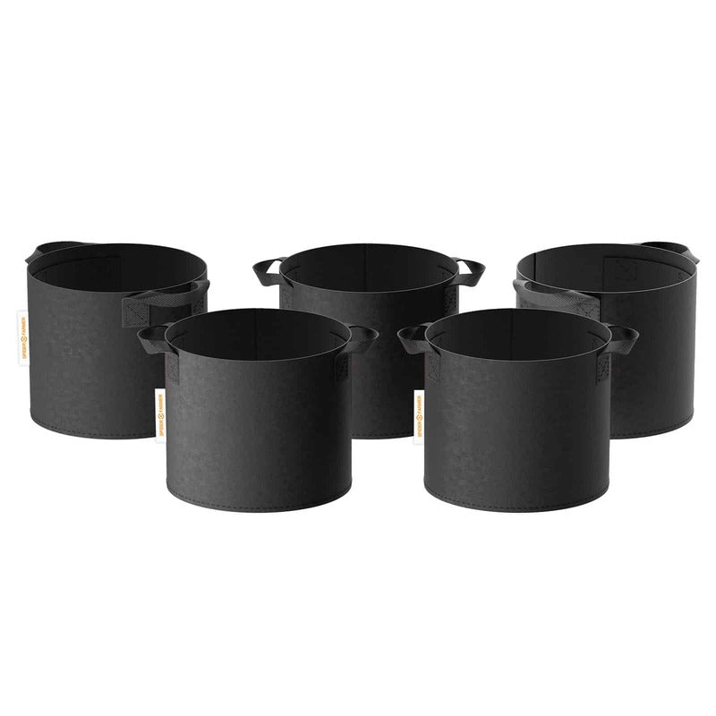 5-pack 11 gallon grow bags Heavy Duty 300G Thickened Nonwoven Plant Fabric Pots with Handles