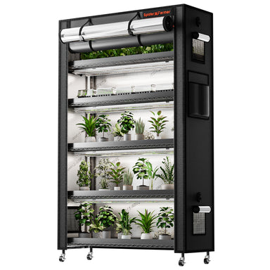 Spider Farmer 6-Tier Plant Stand with Grow Lights (220W) & 1680D Grow Tent