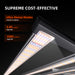 Spider Farmer G8600 800W Smart LED Grow Light – High-Intensity 5x5 Coverage LED light fixture with text highlighting cost-effectiveness and features on a black background