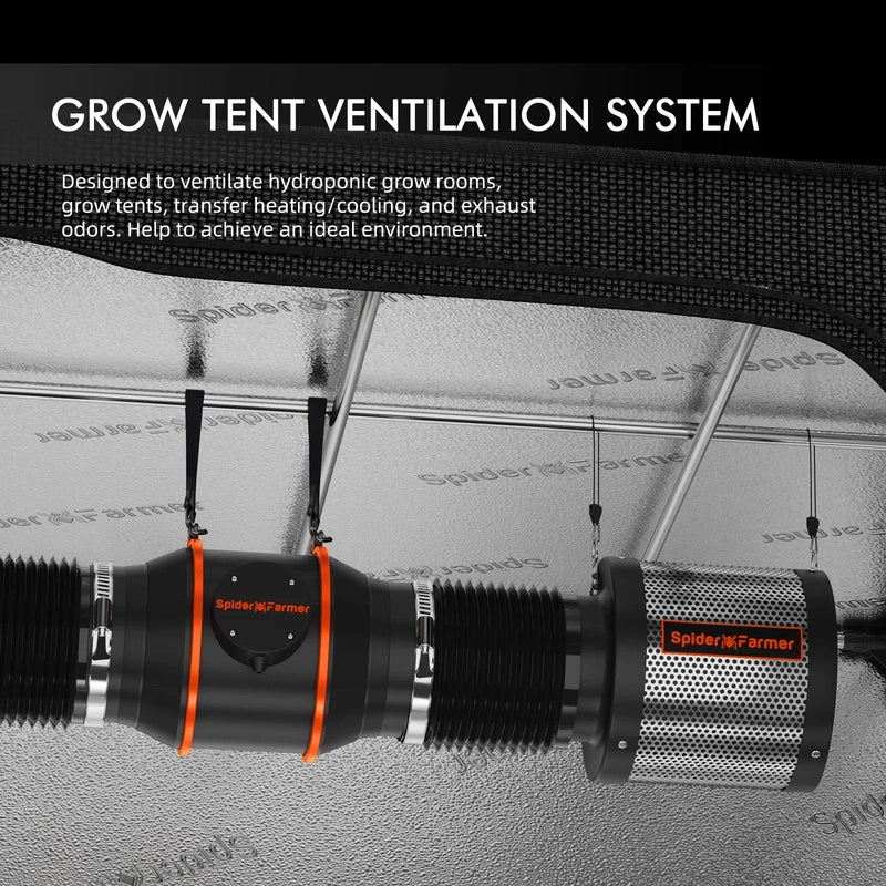 Spider Farmer G-8600 CP Complete Grow Tent Kit W/ Ventilation System / Thermostat Controller 5x5