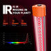 Spider Farmer UV30 & IR16 LED Grow Light Bars Set Orange LED light with red spectrum on a dark background, featuring text about plant care.