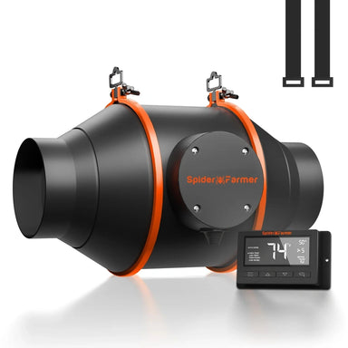 Spider Farmer 4-Inch Inline Fan 205 CFM with Smart Controller front view