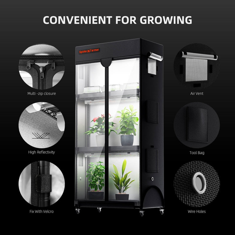Spider Farmer 4 Tier Plant Stand With Grow Lights 108W , Plant Shelf W/ Tent for Indoor Plant / Greenhouse features 