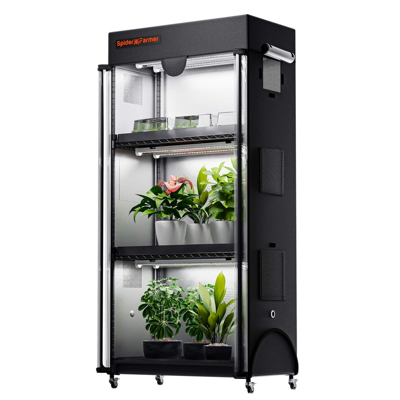 4 tier plant stand indoor Spider Farmer 4 Tier Plant Stand + 6 x 18W LED Light Bars + 1' 2" x 2'