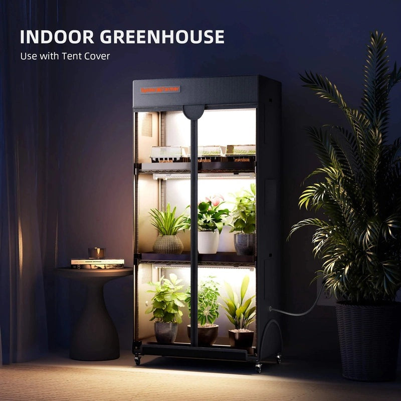 Spider Farmer 4 Tier Plant Stand With Grow Lights 108W , Plant Shelf W/ Tent for Indoor Plant / Greenhouse with tent cover 