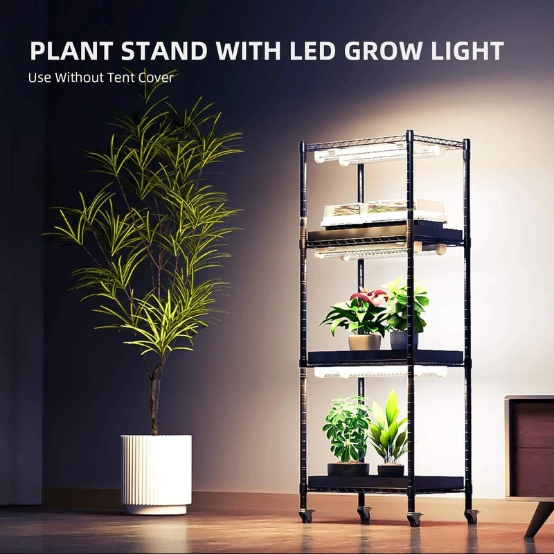 Spider Farmer 4 Tier Plant Stand With Grow Lights 54W , Plant Shelf W/ Tent for Indoor Plant / Greenhouse without tent cover 
