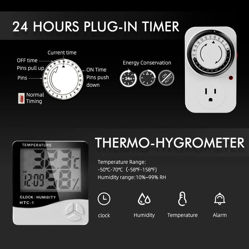 Spider Farmer 6-Inch 402 CFM Inline Fan Kits w/ Speed Controller/ Ventilation System plug in timer