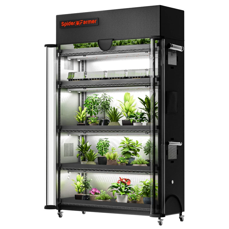 Spider Farmer 6-Tier Plant Stand with Grow Lights & Grow Tent Kit (220W)