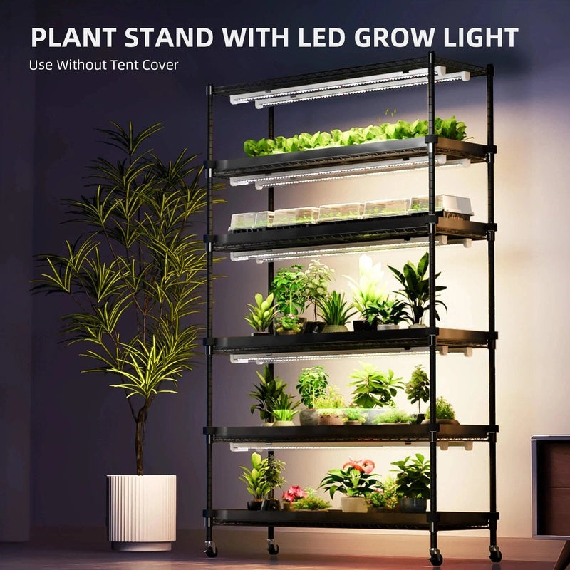 Spider Farmer 6 Tier Plant Stand With Grow Lights 220W , Plant Shelf W/ Tent for Indoor Plant / Greenhouse without tent cover 