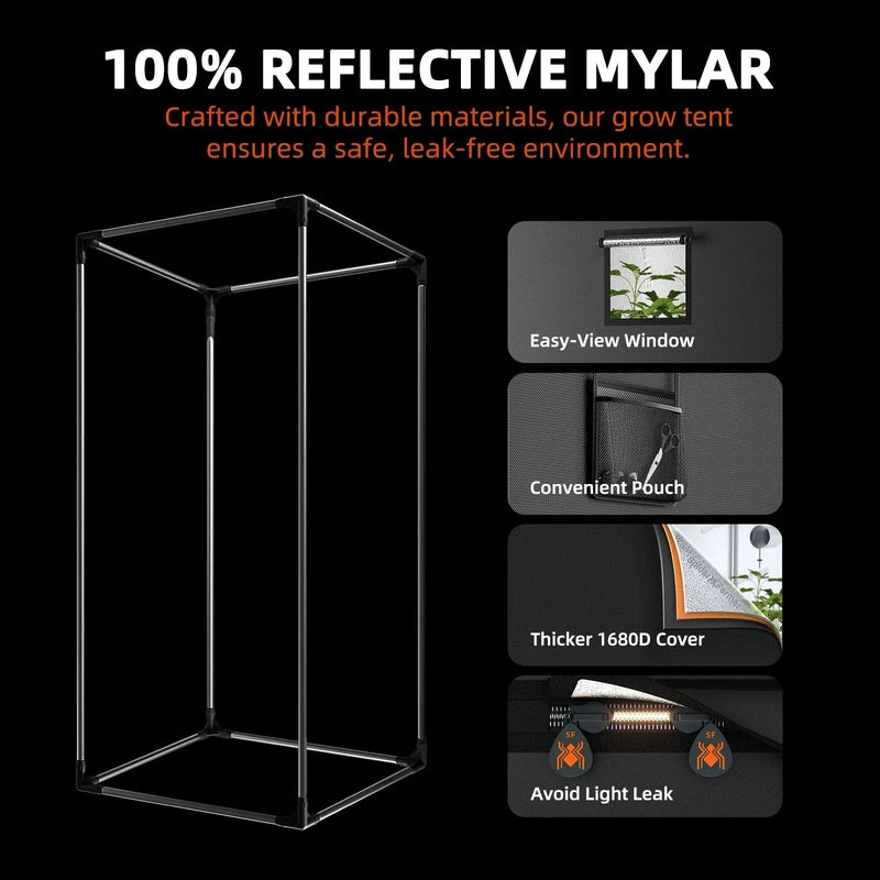 Spider Farmer G-1000 CP Complete Grow Tent Kit 100% Reflective Mylar